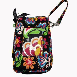 Disney Vera Bradley Floral Wristlet Wallet With Strap Zipper Closure